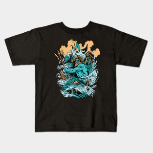 Awesome Ancient Greek Mythology Poseidon God of the Sea Kids T-Shirt